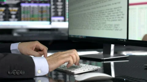 Typing on computer keyboard Stock Footage 210433179