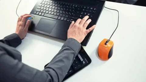 Typing on Computer Keyboard II. Stock Footage 49287195