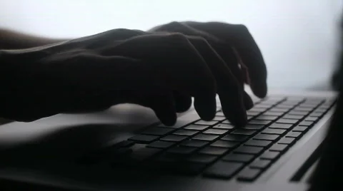 Typing on computer keyboard silhouette  Video stock 516801