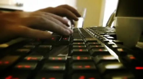 Typing on Computer Keyboard, time lapse 스톡 동영상 10598342