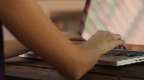 Typing On Computer Laptop Stock Footage 61776135
