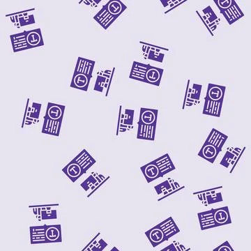Typing computer office assistant glyph seamless pattern Stock Illustration