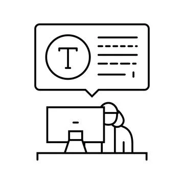 Typing computer office assistant line icon vector illustration Illustrazione stock