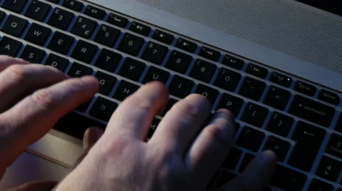 Typing on computer, overhead rotation Stock Footage 48583203