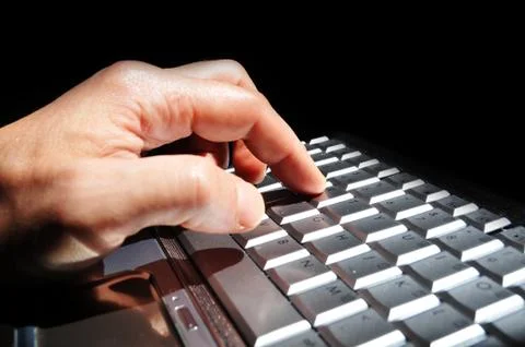 Typing on computer Foto stock