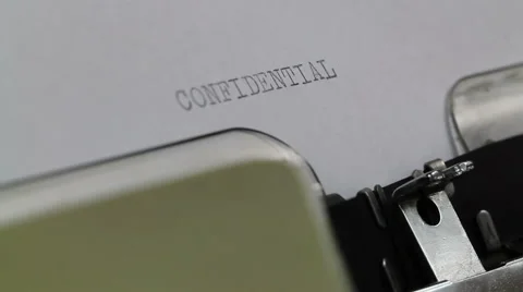 Typing Confidential Document on Typewriter Stock Footage 61895966