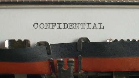 Typing "confidential" on typewriter Video stock 87351520