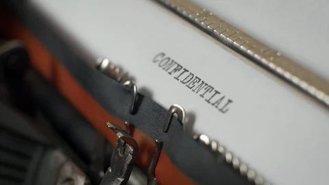 Typing "confidential" on typewriter Video stock 87351730