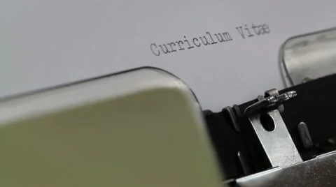 Typing Curriculum Vitae intro on Typewriter Stock Footage 61894345