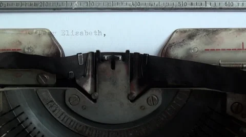 Typing „Dear Elizabeth“ On An Old Typewriter Stock Footage 35859522
