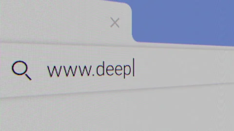 Typing for "deepseek.com" in an Internet Search Engine on a Computer. Browser Stock Footage 314812025