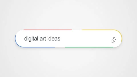 Typing Digital Art Ideas Into Internet Search Bar Stock Footage 338395251