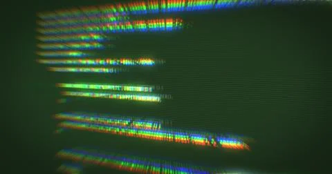 Typing a digital code by a programmer in a programming language, luminous l.. Illustrazione stock