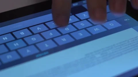 Typing On Digital Tablet Stock Footage 202147190