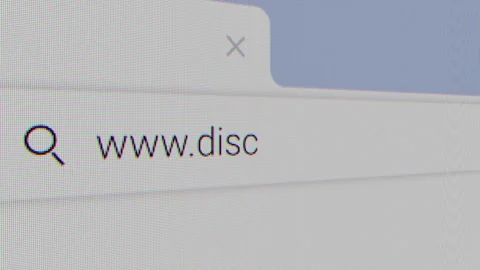 Typing for "discord.com" in an Internet Search Engine on a Computer. Browser Stock Footage 314811999