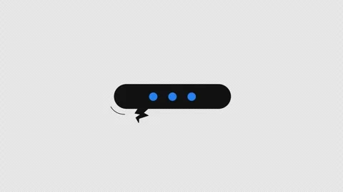 Typing dots in speech bubble with jagged tail 2D cartoon object animation Stock Footage 309085805