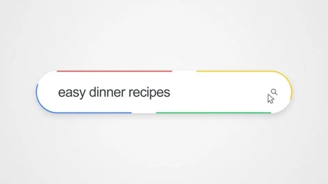 Typing Easy Dinner Recipes in Search Bar - Close Up Technology Concept Stock Footage 344035422