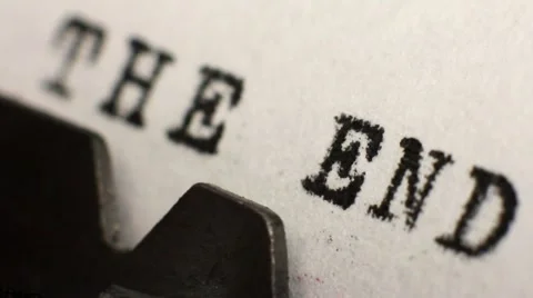 Typing THE END on an old manual typewriter Stock Footage