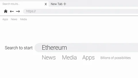 Typing Ethereum into an web page internet search engine 스톡 동영상 107956474