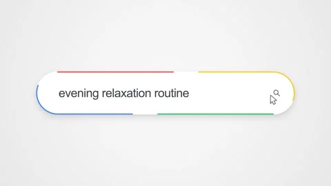 Typing Evening Relaxation Routine in Search Bar - Close Up Technology Concept Stock Footage 343875074