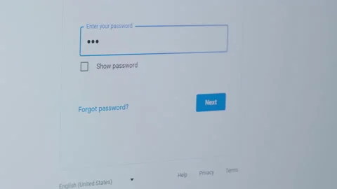 Typing Facebook Password To Log In On Desktop Computer. - close up Stock Footage 236674906