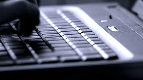 Typing - fast - blue light 库存影片 1090067