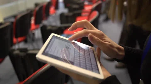 Typing Fingers tablet Stock Footage