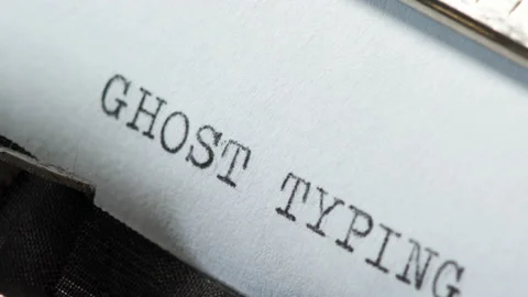 Typing GHOST TYPING on typewriter Stock-Footage 153159437