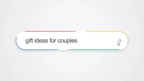 Typing Gift Ideas for Couples in Search Bar - Close Up Technology Concept Stock Footage 343808907