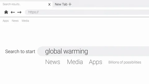 Typing global warming into an web page internet search engine Stock Footage 107956492