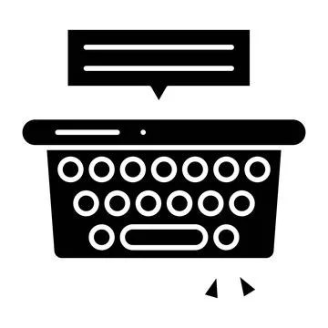 Typing glyph icon Stock Illustration