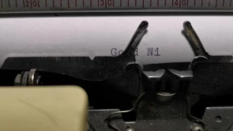 Typing Good Night Message On Vintage Typewriter Close-Up 스톡 동영상 337925526