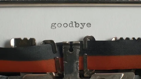 Typing "goodbye" on typewriter Stock-Footage 87351467