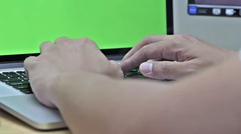 Typing on green screen Stock Footage 48704482