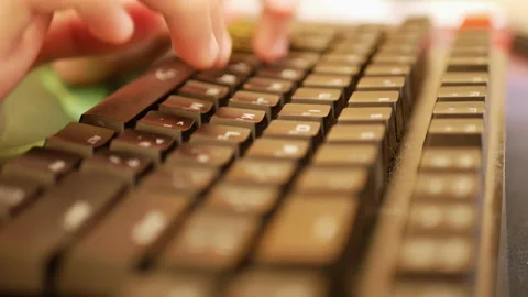 Typing Hands of a man in close up Stock Footage 163019073