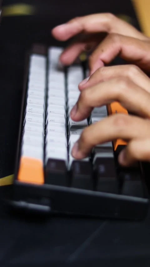 Typing Hands on Mechanical Keyboard. Stock Footage 289434713