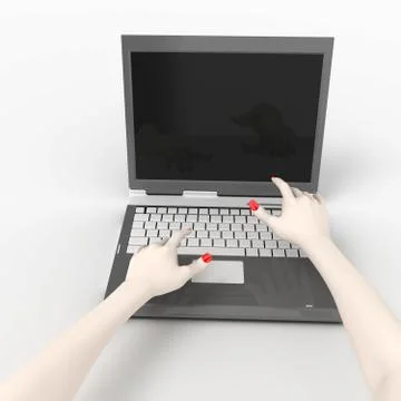 Typing hands Stock Photos