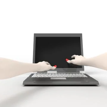Typing hands Stock Photos