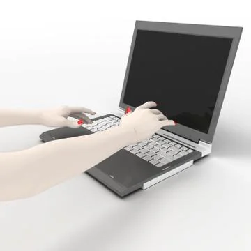 Typing hands Stock Photos