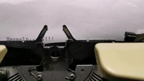 Typing Help Message On Vintage Typewriter Close-Up Stock Footage 337925529