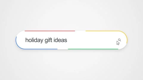 Typing Holiday Gift Ideas in Search Bar - Close Up Technology Concept Stock Footage 343808922