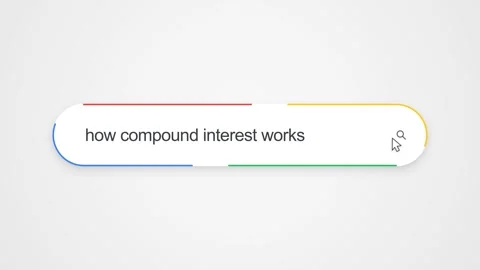 Typing How Compound Interest Works in Search Bar - Close Up Technology Concept Stock Footage 345157110
