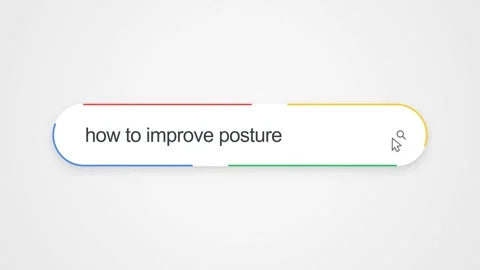 Typing How to Improve Posture in Search Bar - Close Up Technology Concept Stock Footage 345026613