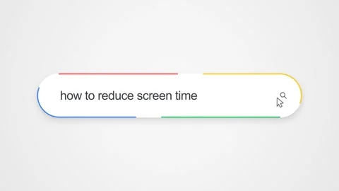 Typing How to Reduce Screen Time in Search Bar - Close Up Technology Concept Stock Footage 345026824