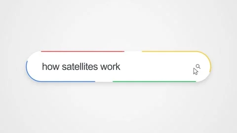 Typing How Satellites Work in Search Bar - Close Up Space Technology Concept Stock Footage 343875169
