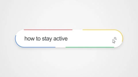 Typing How to Stay Active in Search Bar - Close Up Technology Concept Stock Footage 345026809
