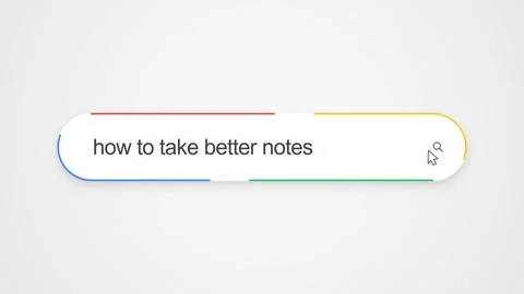Typing How to Take Better Notes in Search Bar - Close Up Technology Concept Stock Footage 344035437