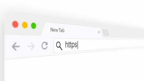 Typing https://www text in web browser Stock Footage