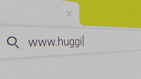 Typing for "huggingface.co" in an Internet Search Engine on a Computer. Browser Stock Footage 314812062