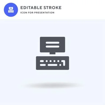 Typing icon vector, filled flat sign, solid pictogram isolated on white, logo Illustrazione stock